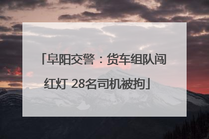 阜阳交警：货车组队闯红灯 28名司机被拘