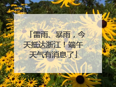 雷雨、暴雨，今天抵达浙江！端午天气有消息了