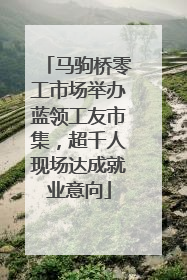 马驹桥零工市场举办蓝领工友市集，超千人现场达成就业意向