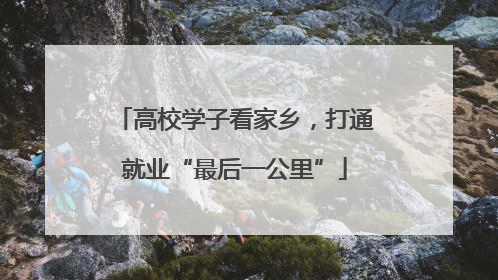 高校学子看家乡，打通就业“最后一公里”