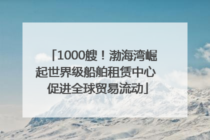 1000艘！渤海湾崛起世界级船舶租赁中心 促进全球贸易流动