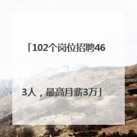 102个岗位招聘463人，最高月薪3万