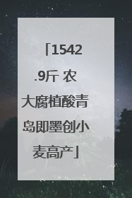1542.9斤 农大腐植酸青岛即墨创小麦高产