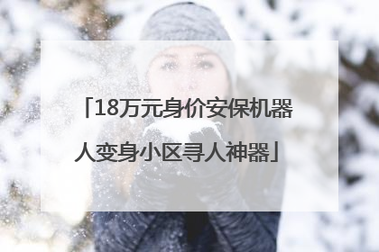 18万元身价安保机器人变身小区寻人神器