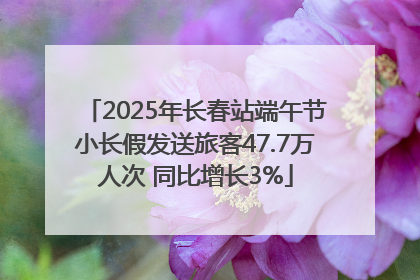2025年长春站端午节小长假发送旅客47.7万人次 同比增长3%