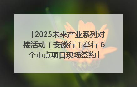 2025未来产业系列对接活动（安徽行）举行 6个重点项目现场签约