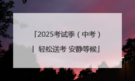 2025考试季（中考）丨 轻松送考 安静等候