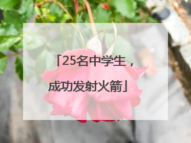 25名中学生，成功发射火箭
