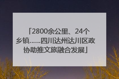 2800余公里、24个乡镇……四川达州达川区政协助推文旅融合发展