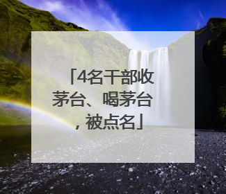 4名干部收茅台、喝茅台，被点名