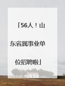 56人！山东省属事业单位招聘啦