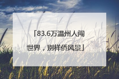 83.6万温州人闯世界，别样侨风景